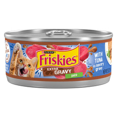 Purina Friskies Pâté au Thon avec Sauce Savoureuse, texture veloutée qui attire votre chat