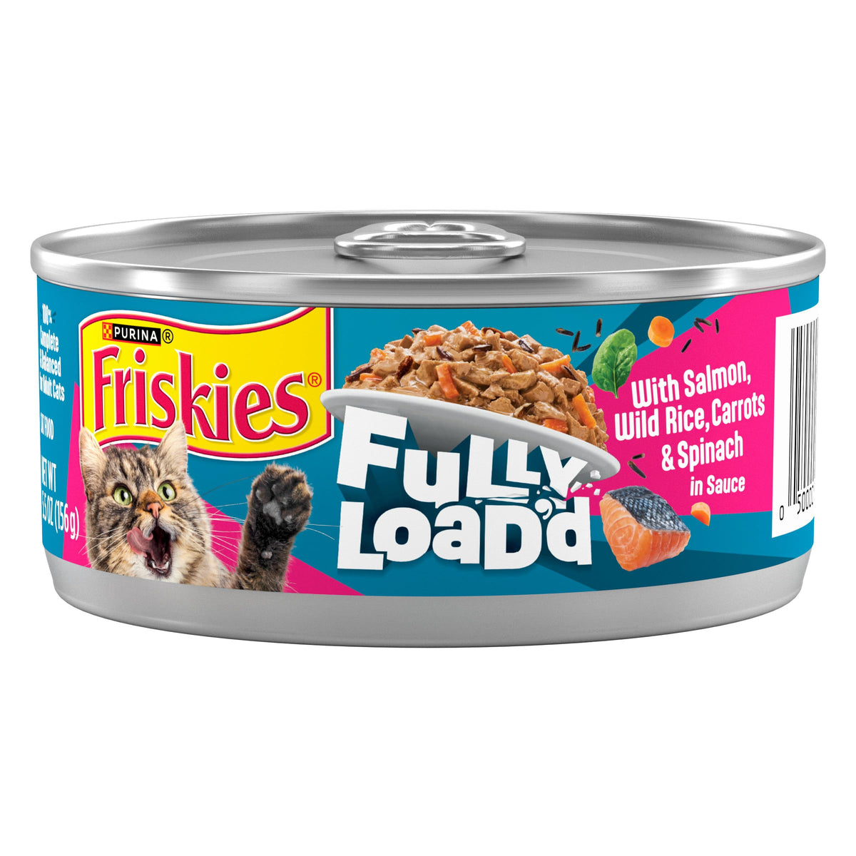 Purina Friskies Plein Charge avec saumon et légumes, morceaux copieux en sauce