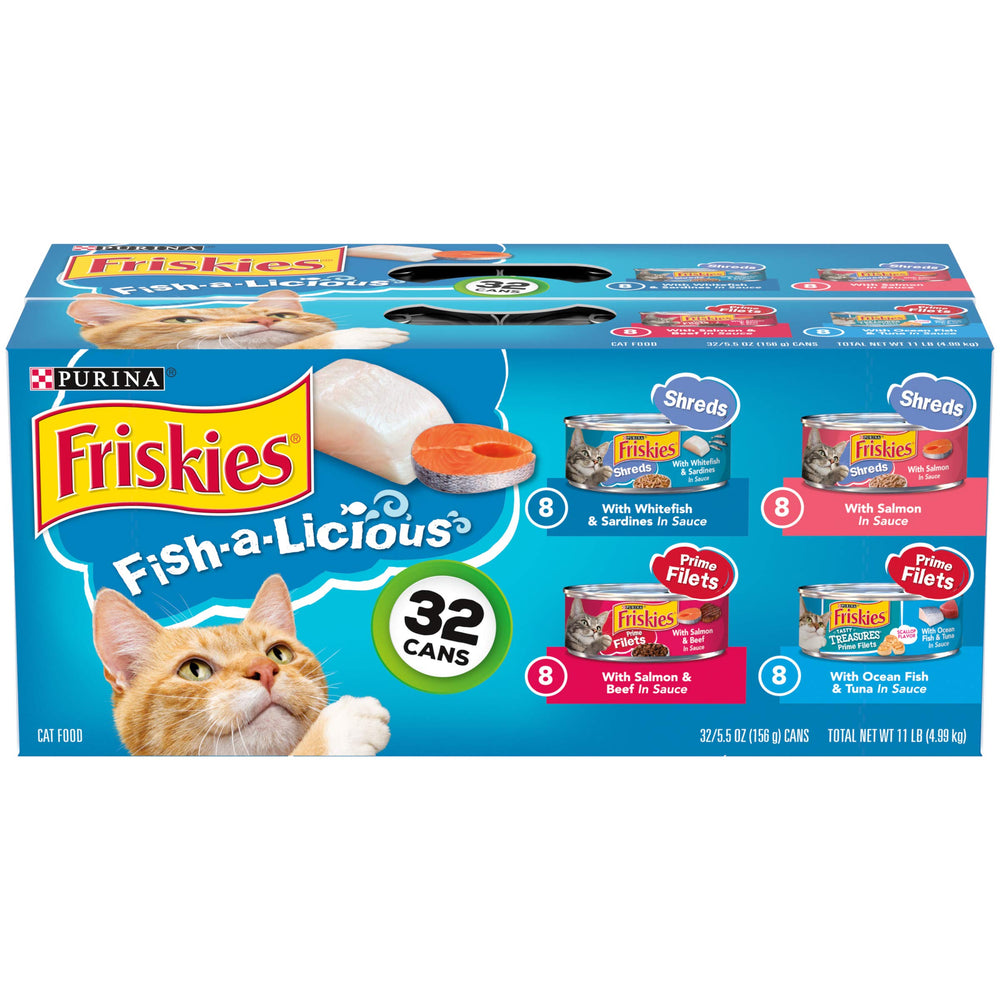 Friskies Poisson émiettés en sauce, option appétissante pour chats adultes.