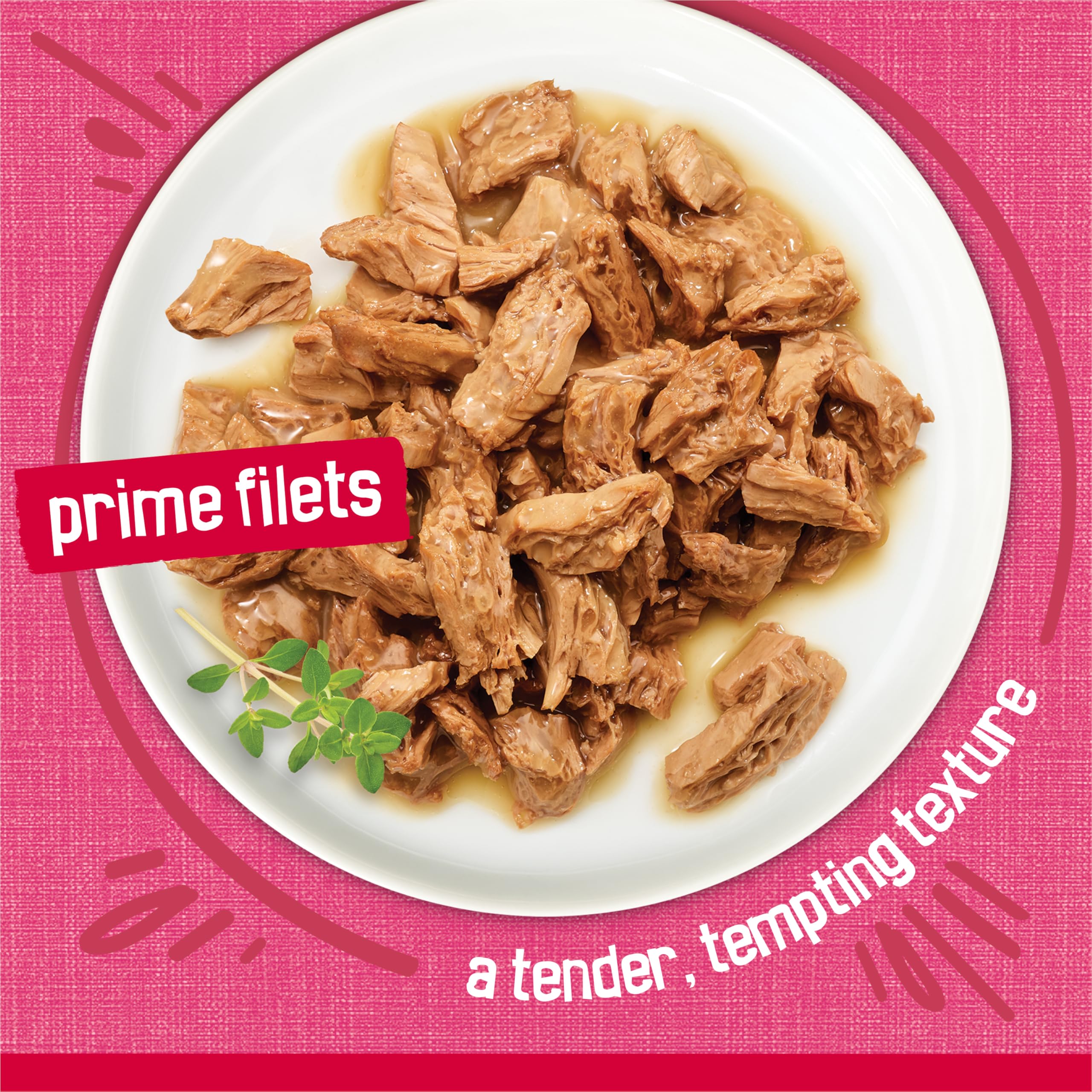 Friskies Prime Filets: arôme tentant qui incite à la dégustation.