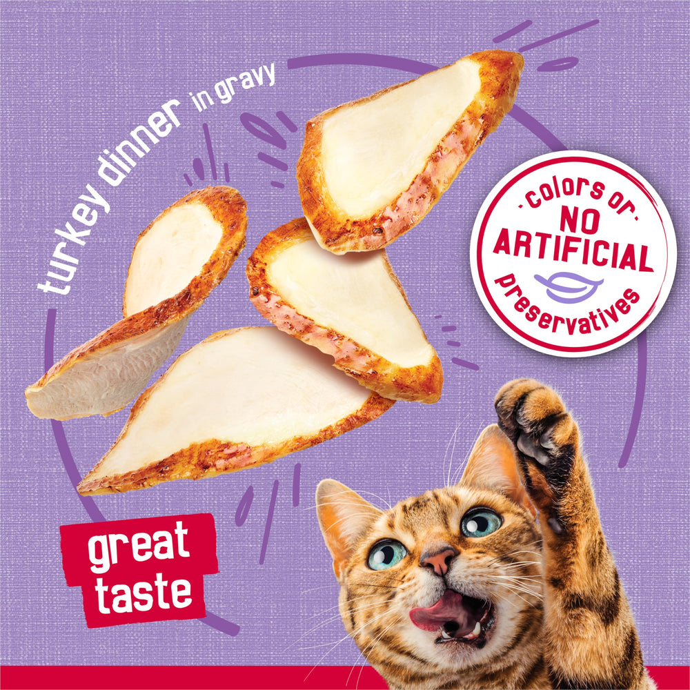 Friskies Prime Filets Dinde Diner emballage recyclable.