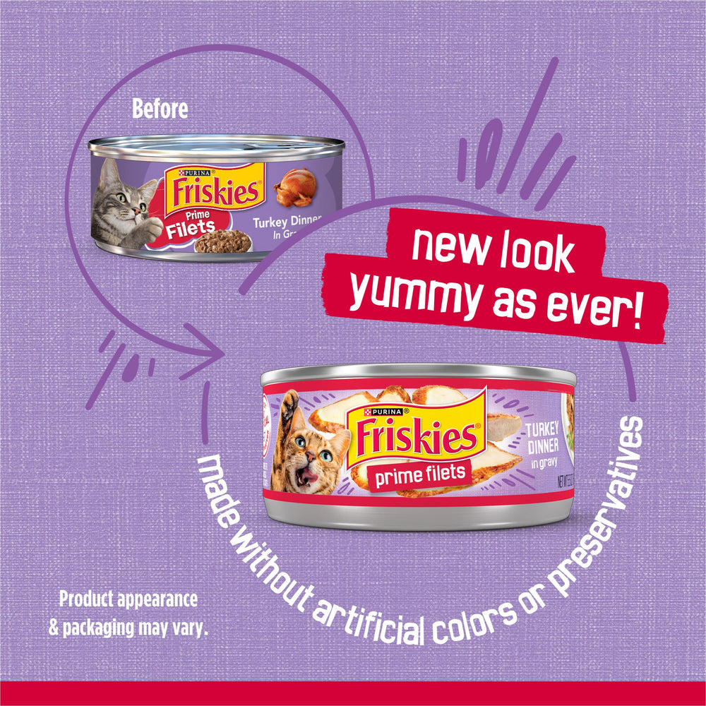 Friskies Prime Filets Dinde Diner : sauce riche et goût irrésistible pour chats.