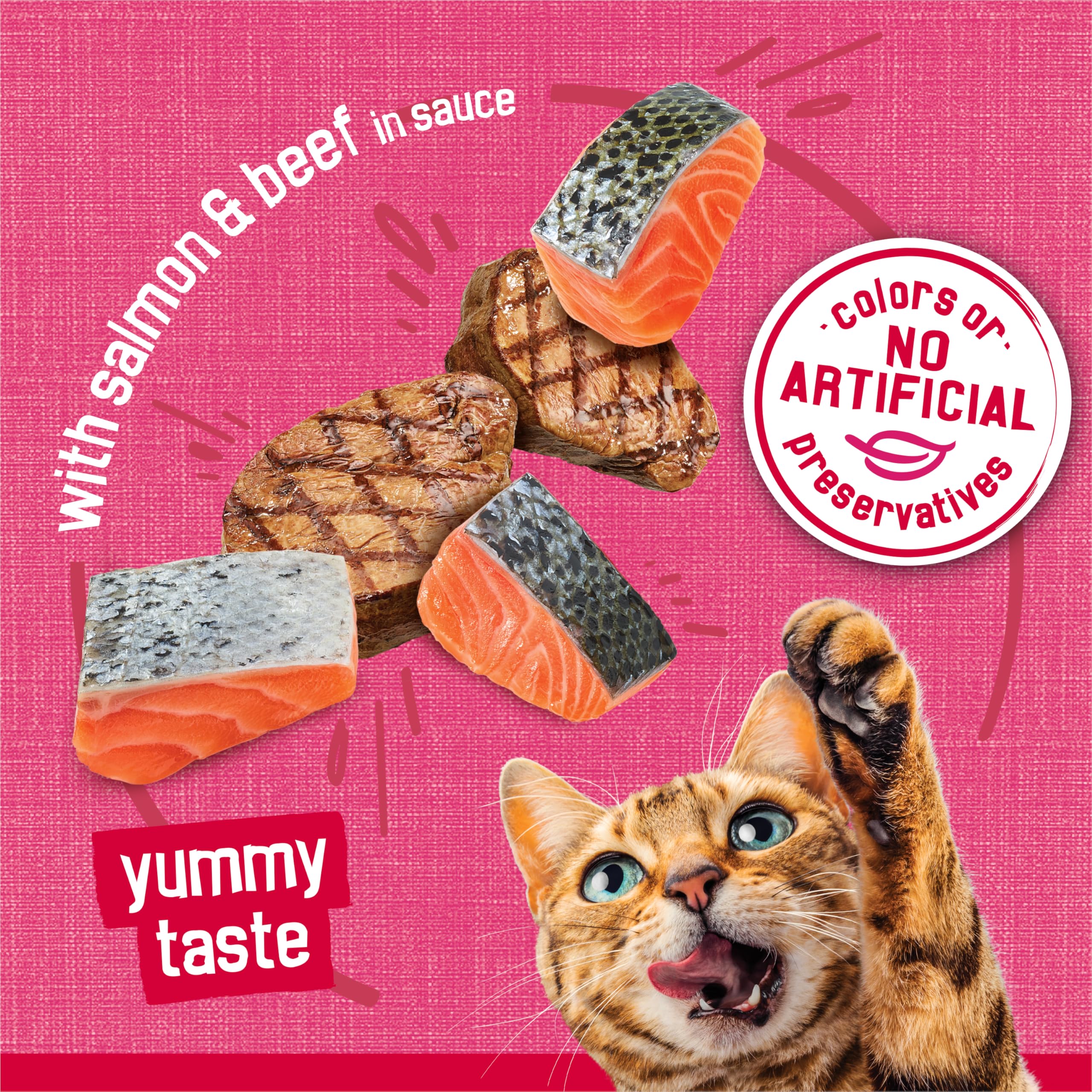 Friskies Prime Filets: protéines complètes et appétence naturelle pour les chats.