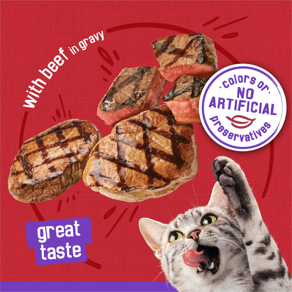 Friskies sans colorants conservateurs, composition naturelle.