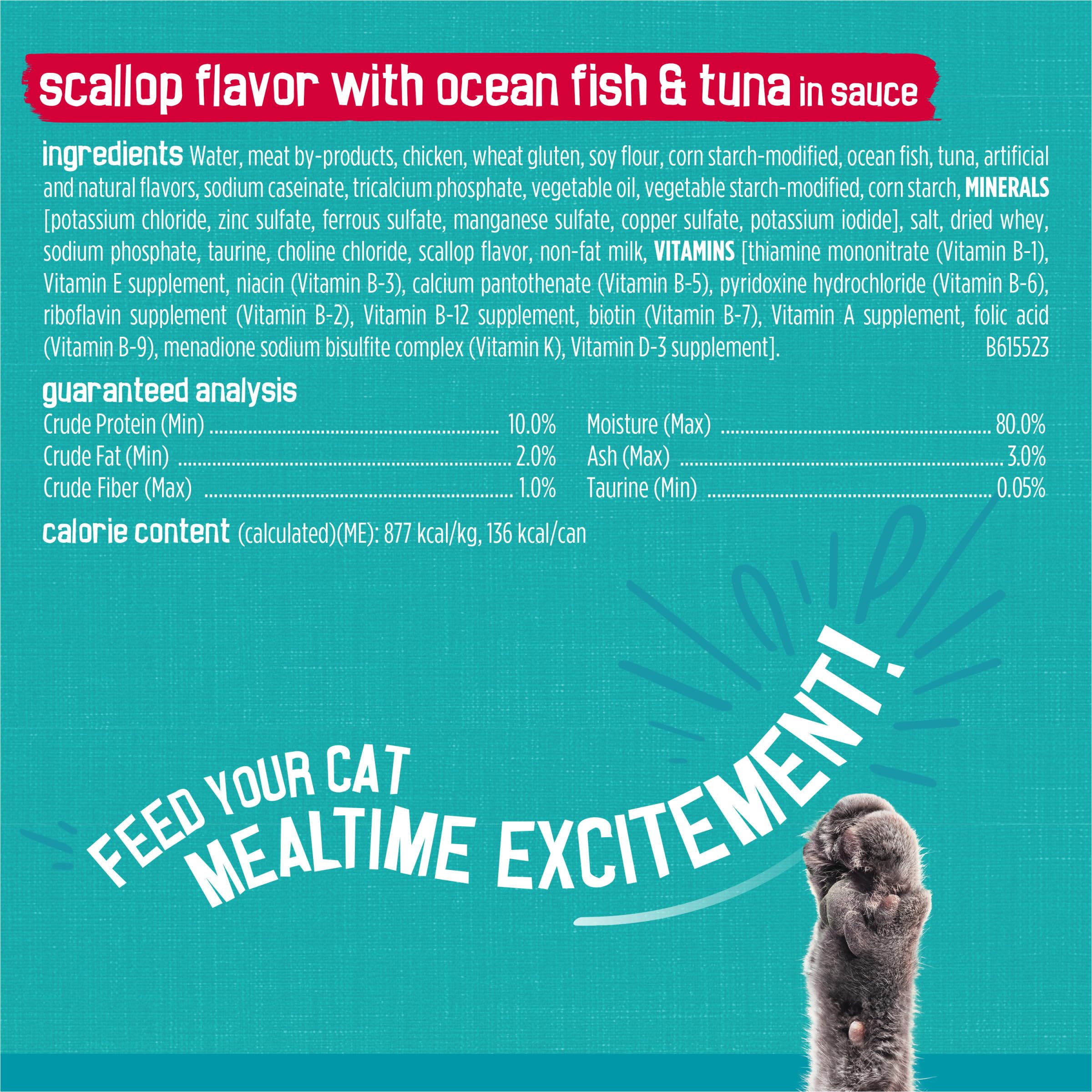 Friskies Sauce Onctueuse: sauce savoureuse pour rehausser le plat.