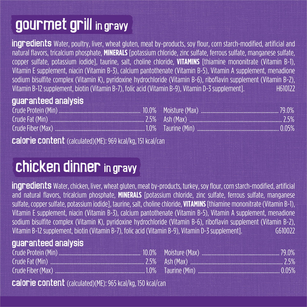 Friskies Variétés Viandes – Trois options de viande en sauce onctueuse.