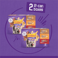 Friskies Sauce Savoureuse – Bouillon riche et morceaux dans l'assiette.