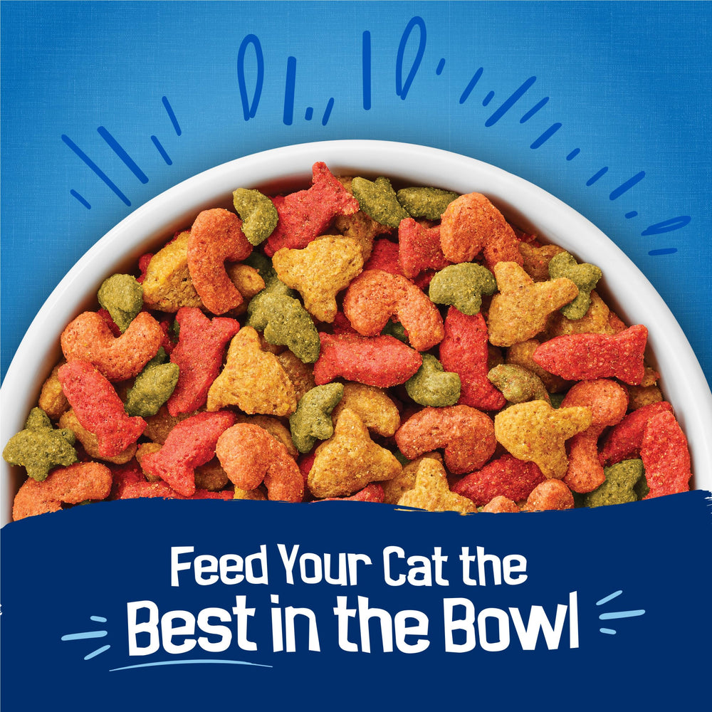 Friskies Saveurs Fruits de Mer croquettes croustillantes pour chat actif.