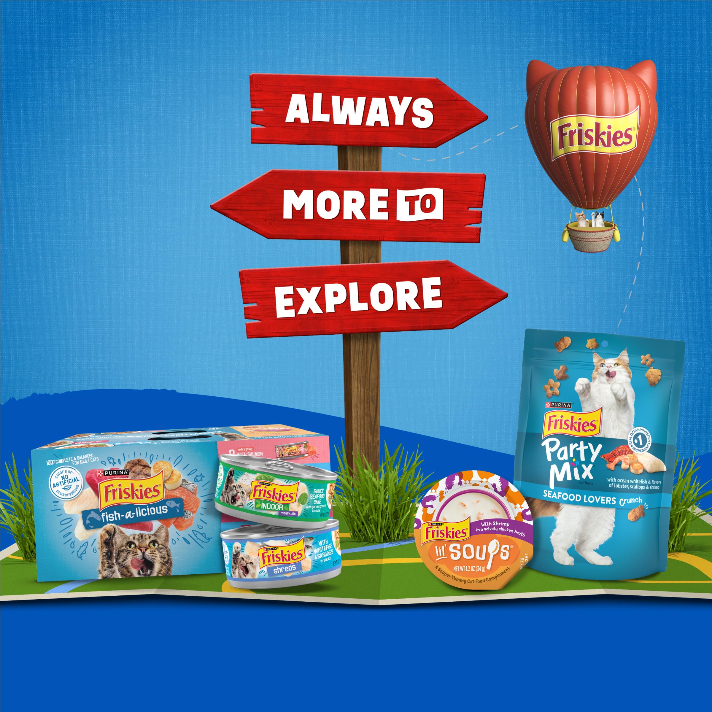 Friskies Saveurs Fruits de Mer antioxydants pour soutenir les défenses naturelles.