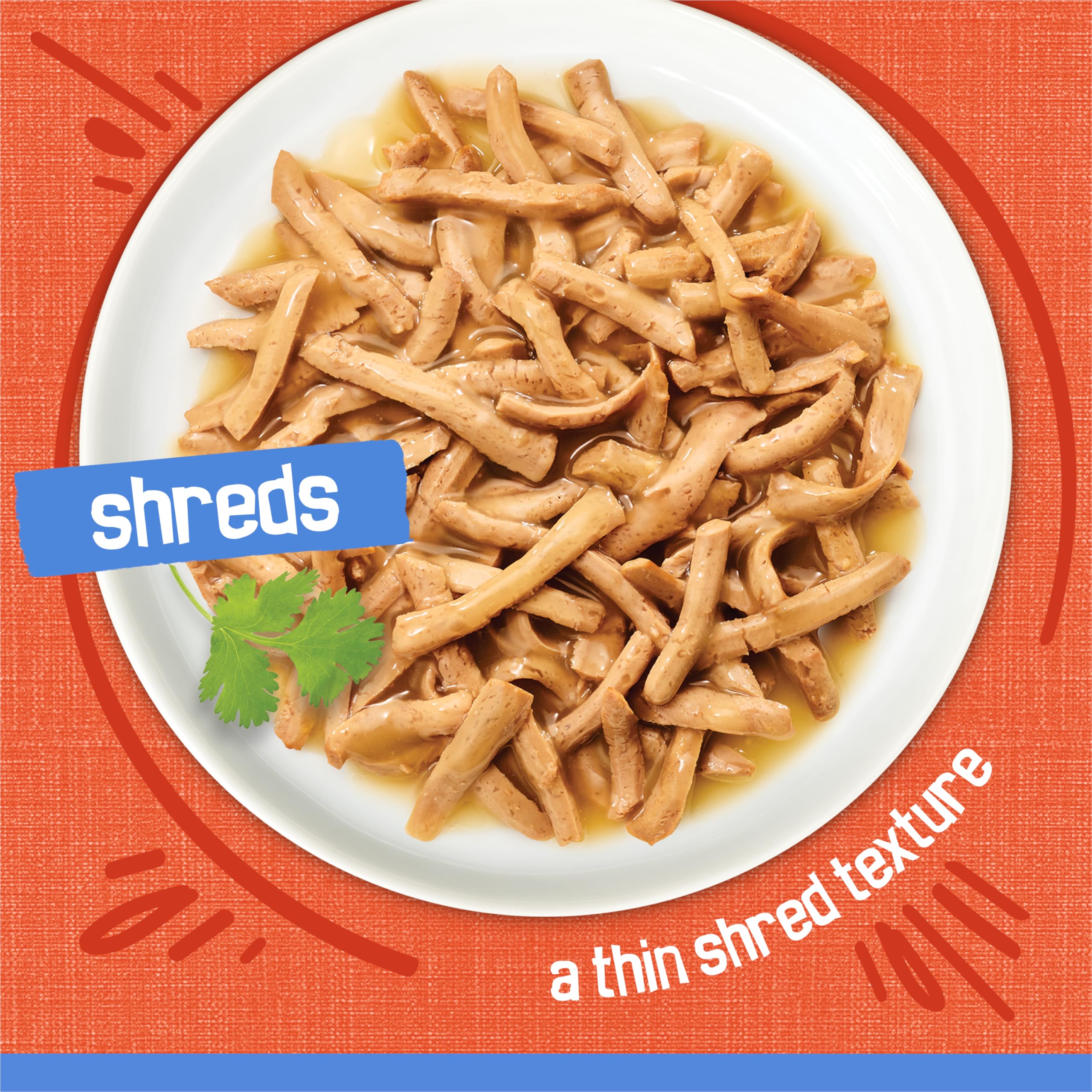 Friskies Shreds: arôme alléchant invitant le chat à manger.