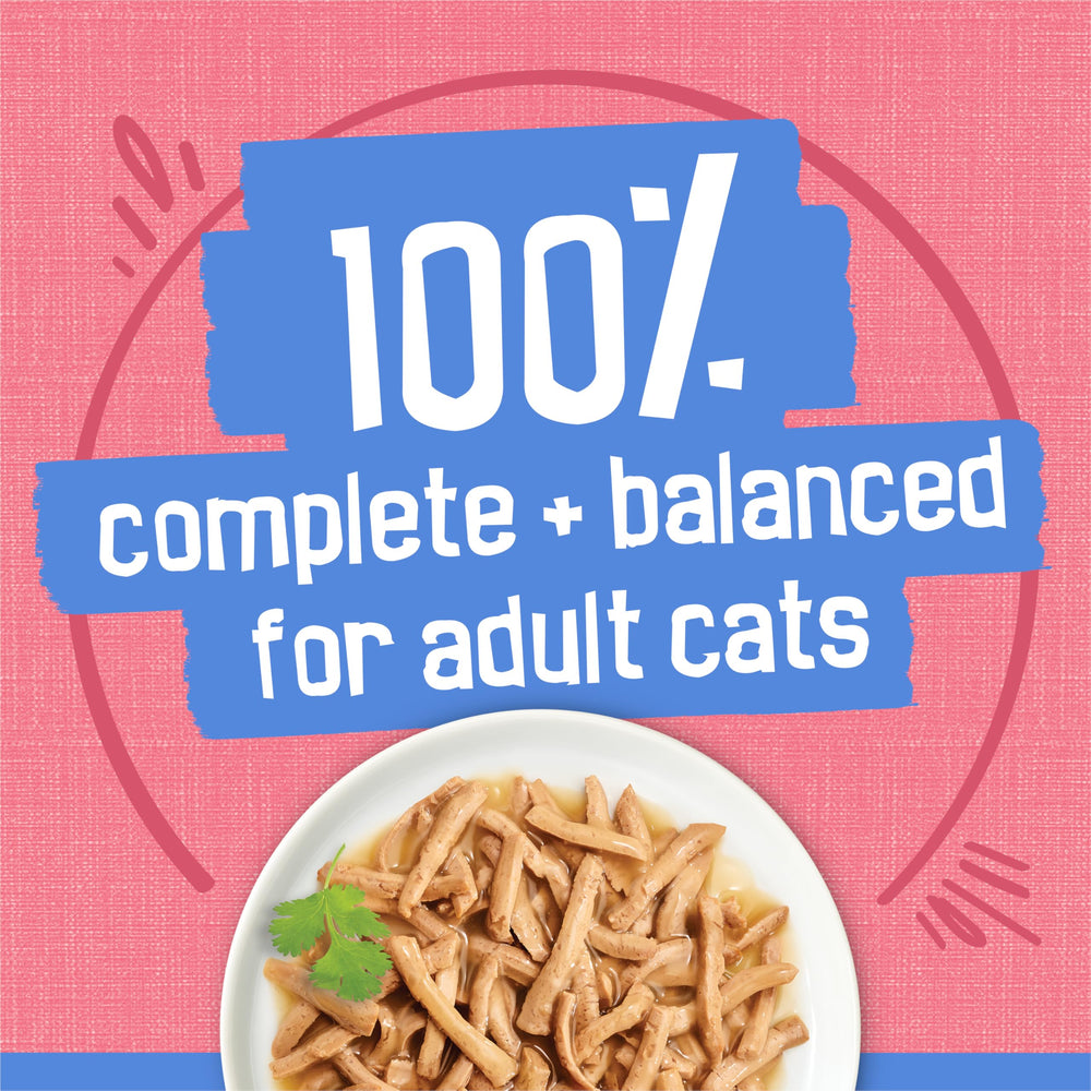 Friskies Shreds saumon dans sauce, arôme attrayant et réconfortant pour le repas.