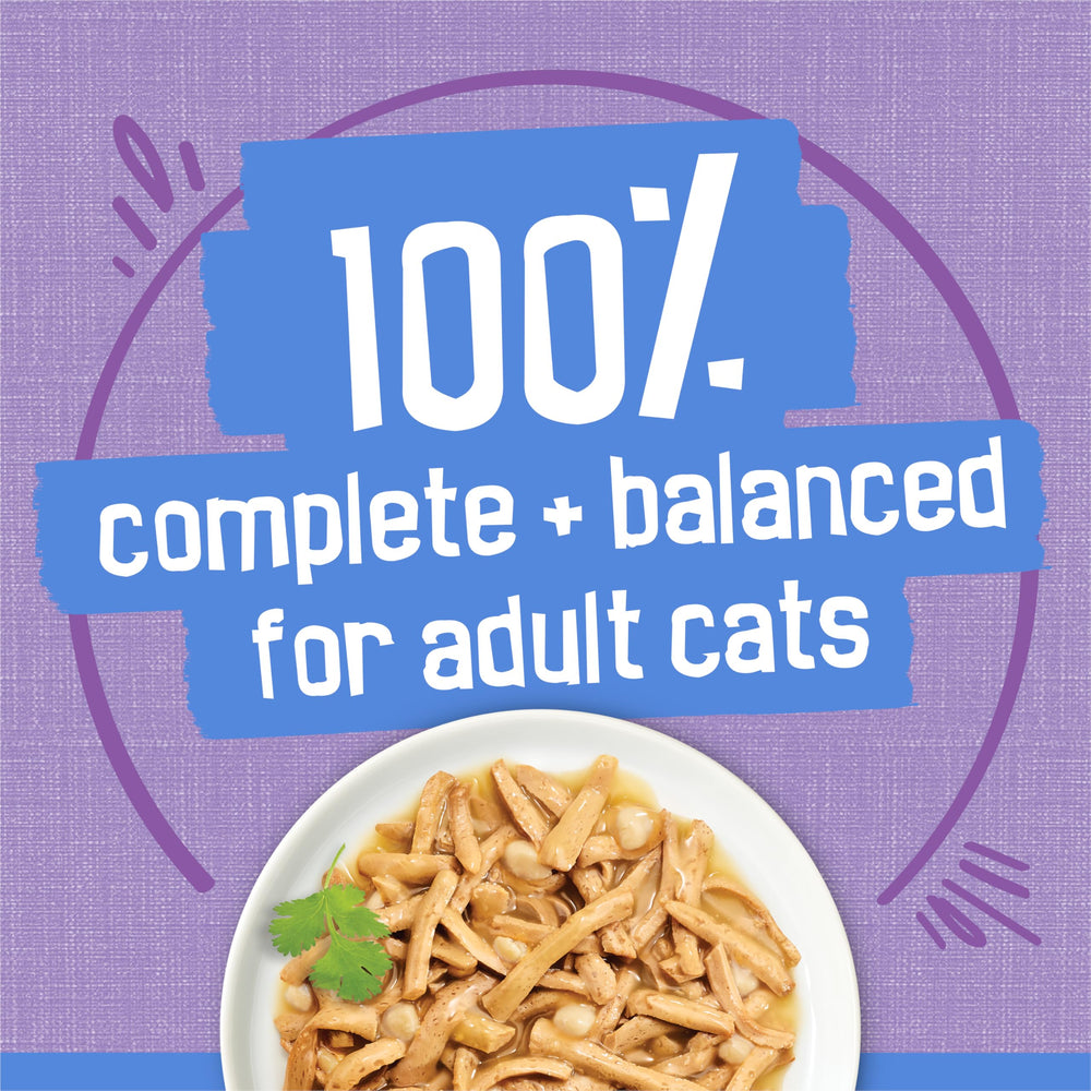 Morceaux tendres de dinde Friskies Shreds en sauce gravy, appétence accrue.