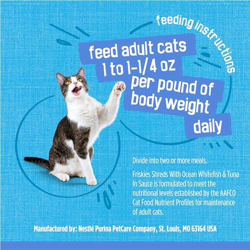 Friskies Shreds texture et sauce: repas humide apprécié par les chats.