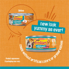 Friskies Tasty Treasures jus onctueux visible dans la sauce.