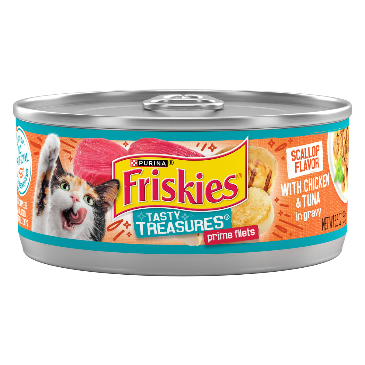 Purina Friskies Tasty Treasures : poulet et thon en sauce coquilles Saint-Jacques, appétence pour chat adulte