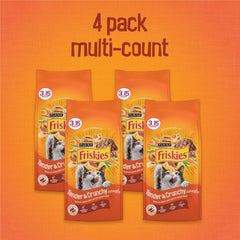 Friskies Tender and Crunch'd gros plan sur les morceaux de bœuf croustillants.