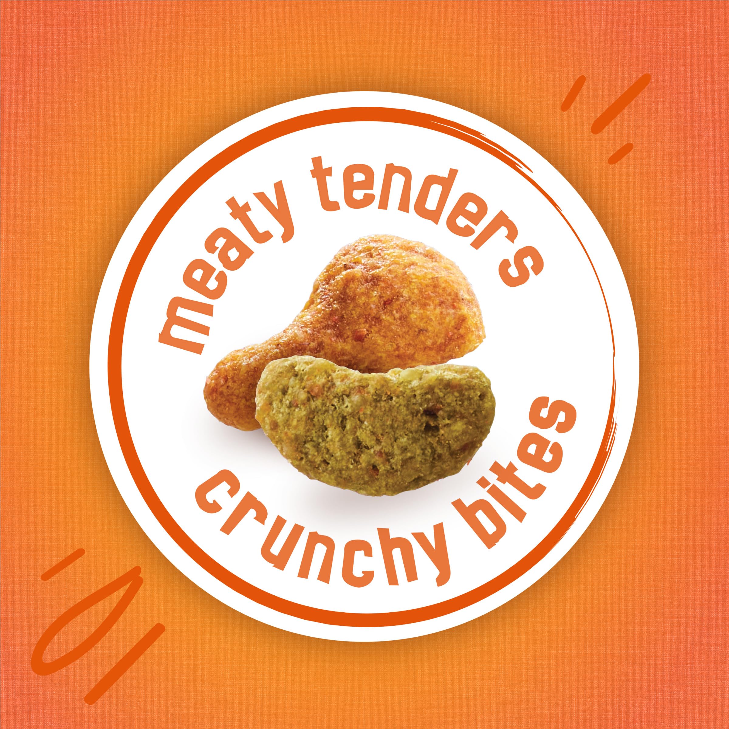 Friskies Tender and Crunch'd croquettes texture mixte stimulant l'appétit.