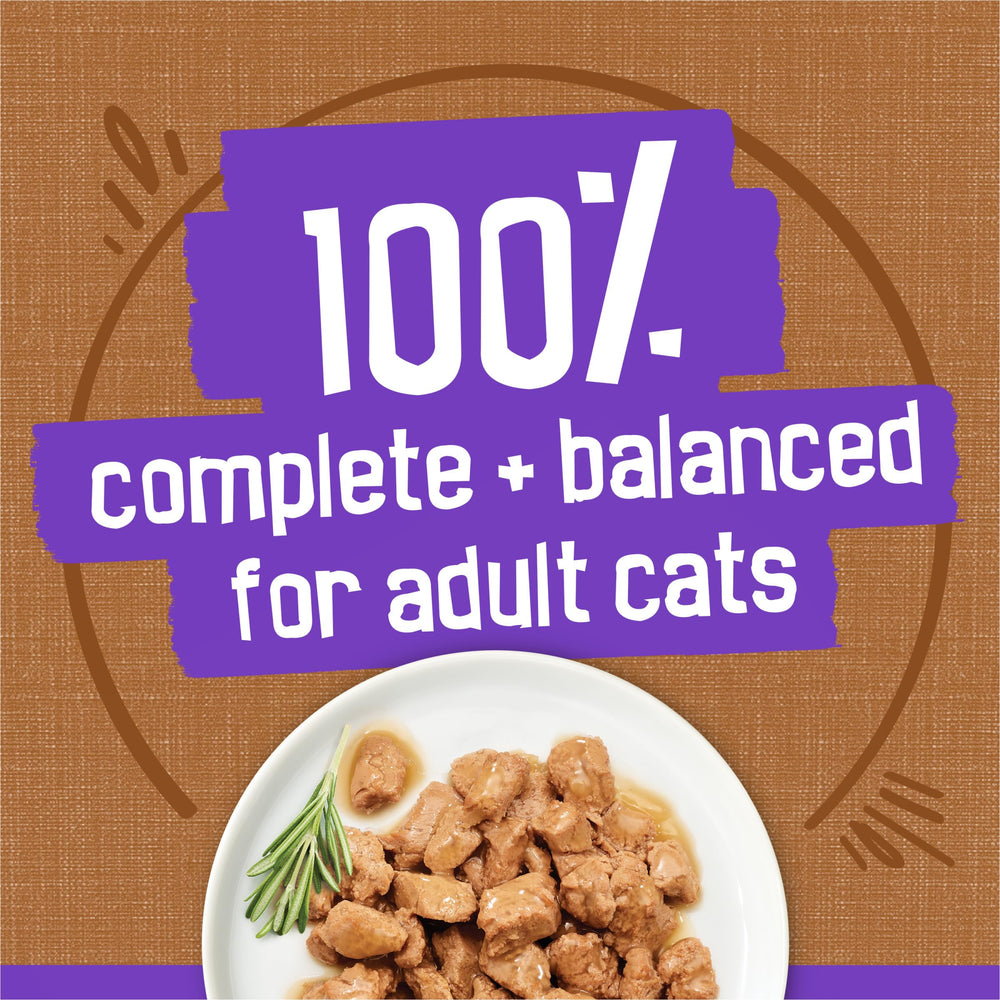 Morceaux de poulet tendres dans une sauce riche pour le chat.