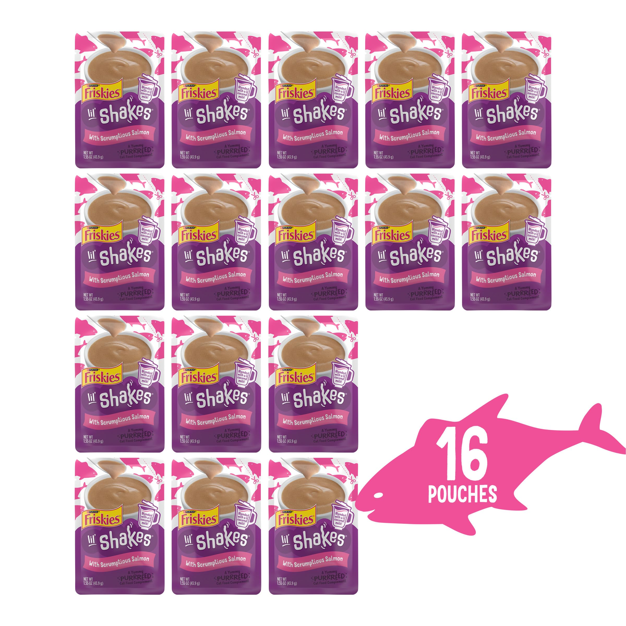 Friskies chat saumon: topper crémeux avec lait de coco.