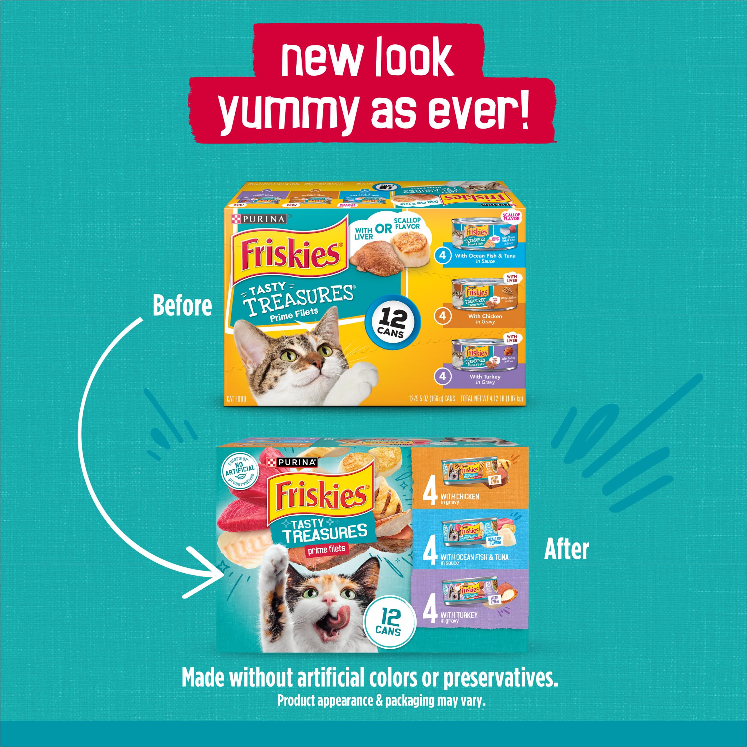 Friskies Tresors Savoureux Filets Prime Poulet: texture tendre et goût riche.