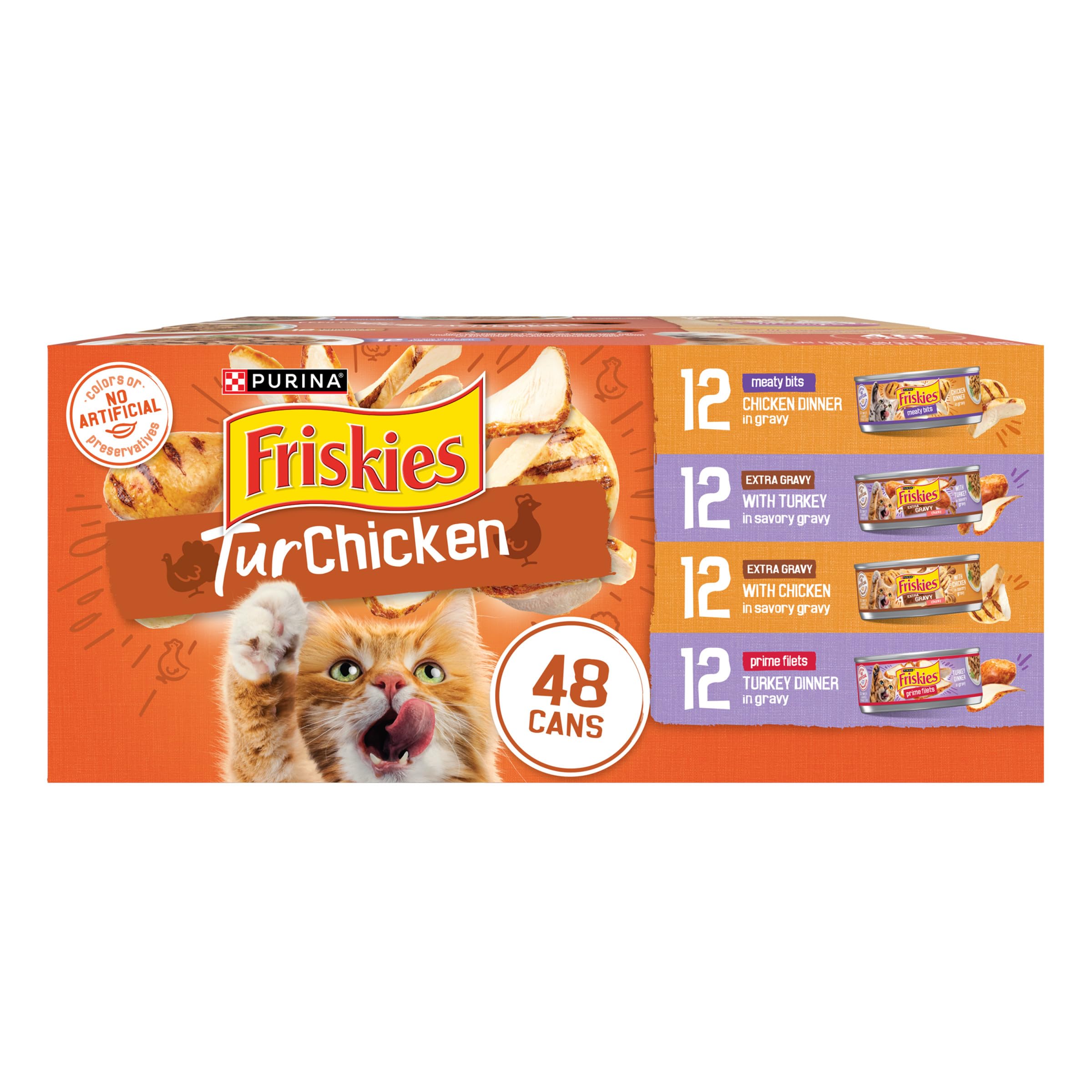 Purina Friskies TurChicken : morceaux-poulet-dans-sauce, texture tendre et hydratante.