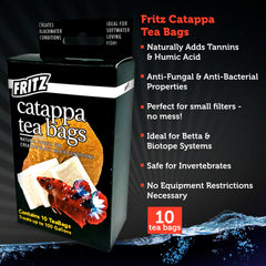 Fritz Aquatics Betta Botanicals : feuilles Catappa en gros plan pour couleur et abri.