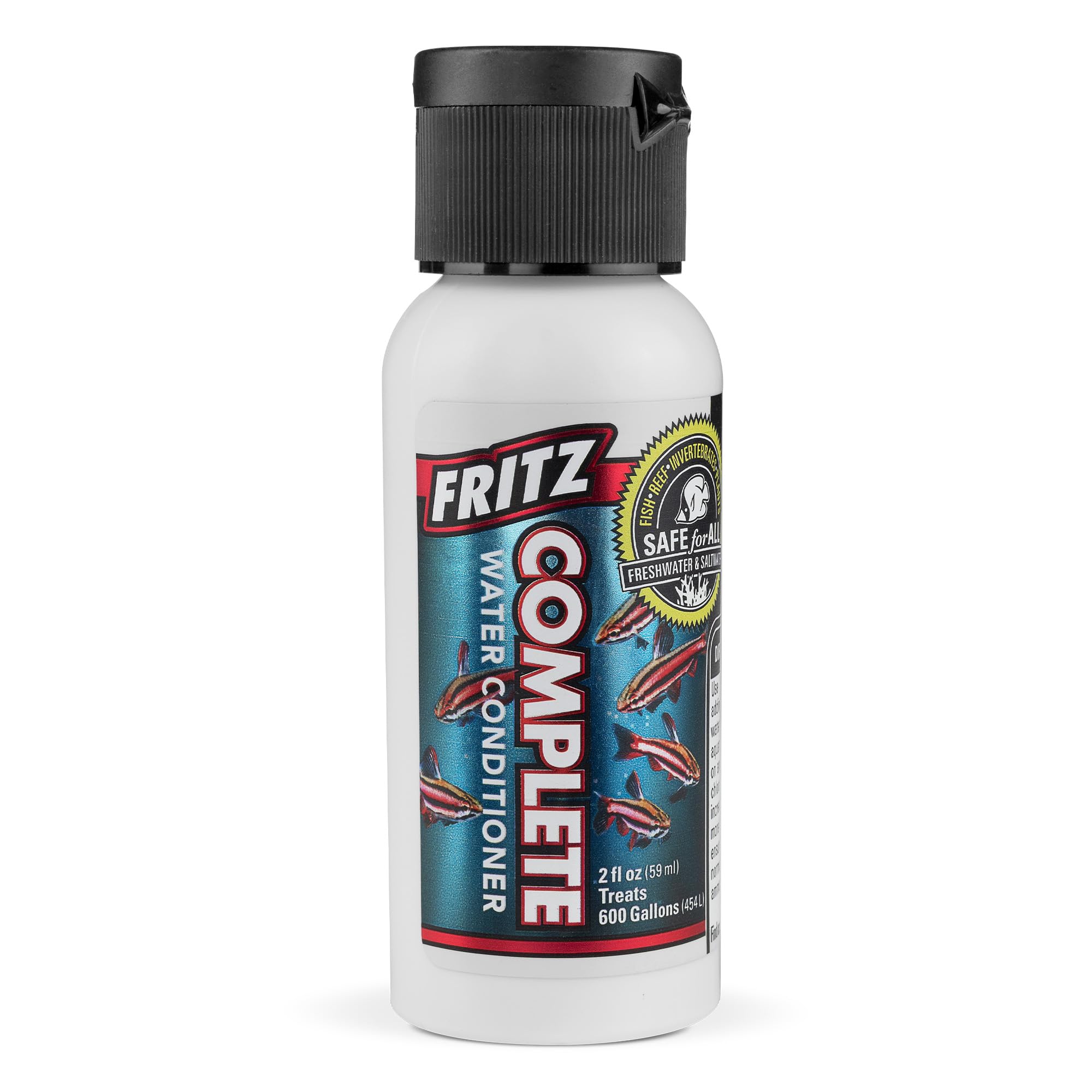 Fritz Aquatics Complete – bouteille montrant le conditionneur prêt à neutraliser le chlore et les métaux