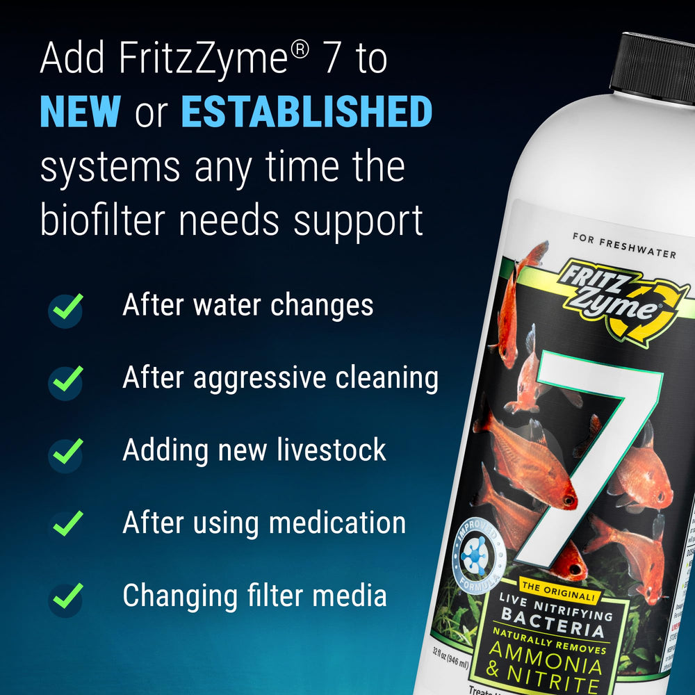 Après changement d'eau, FritzZyme 7 renforce le biofiltre.