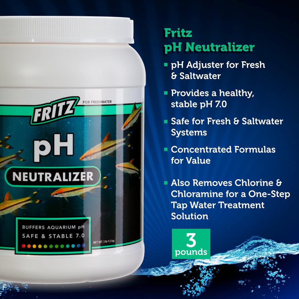 Neutraliseur pH Fritz Aquatics dans l'aquarium pour stabilité quotidienne.