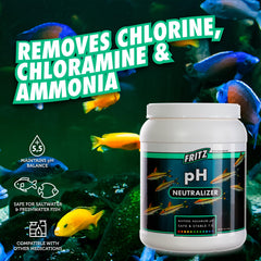 Fritz Aquatics élimine le chlore et l'ammoniaque pour eau plus saine.