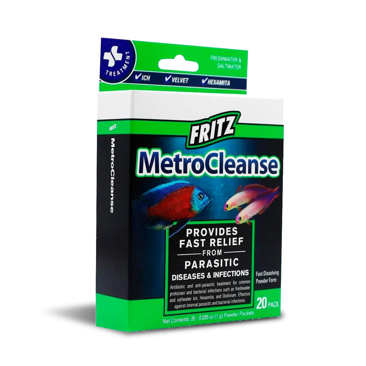 Fritz MetroCleanse boîte 20 pièces pour entretien d’aquarium.