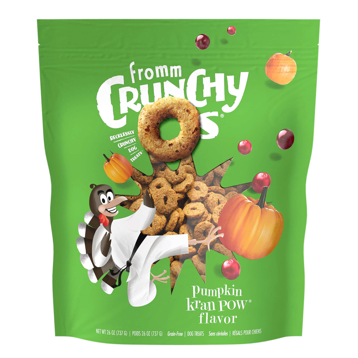 Fromm Crunchy Os potiron dinde – sac 737 g, friandise croquante pour récompenser le chien.