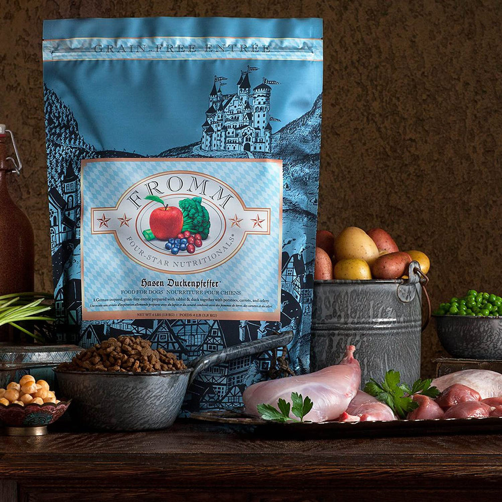 Fromm Four-Star Hasen Duckenpfeffer, fiche nutrition claire pour le choix éclairé.
