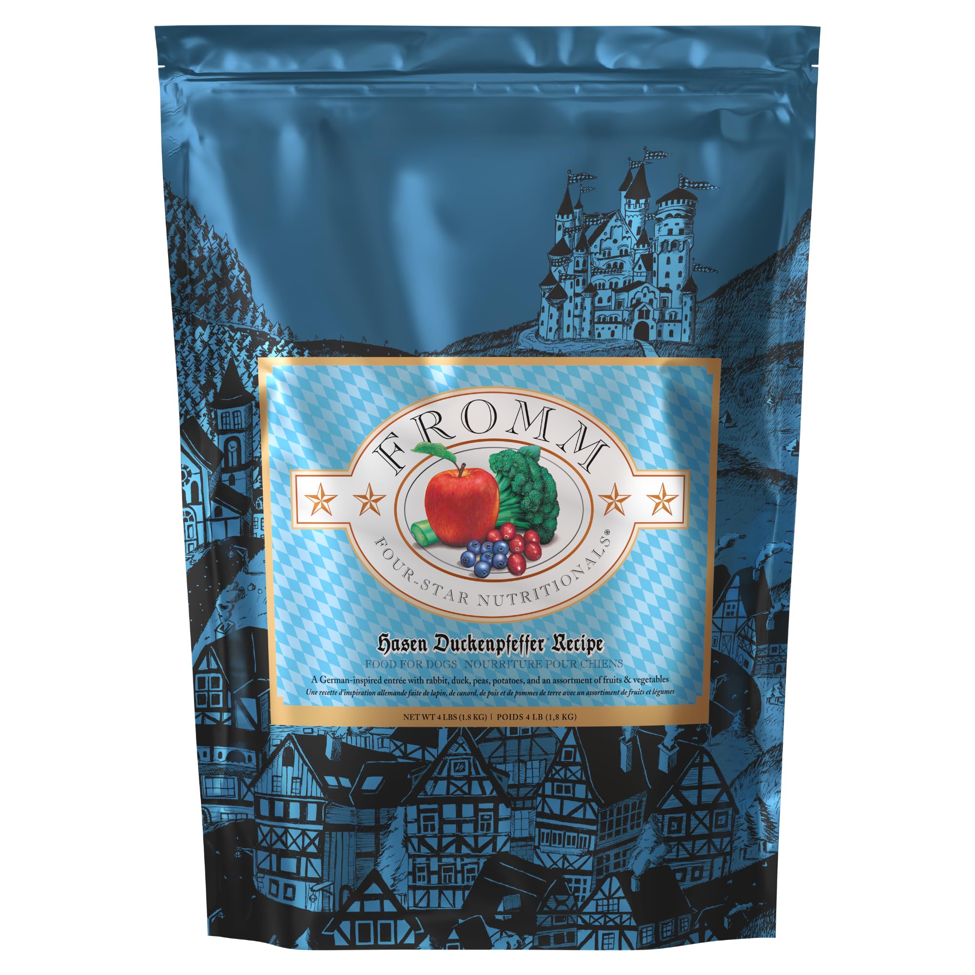 Fromm Four-Star Hasen Duckenpfeffer, sac 4 lb, alimentation complète pour chiens.