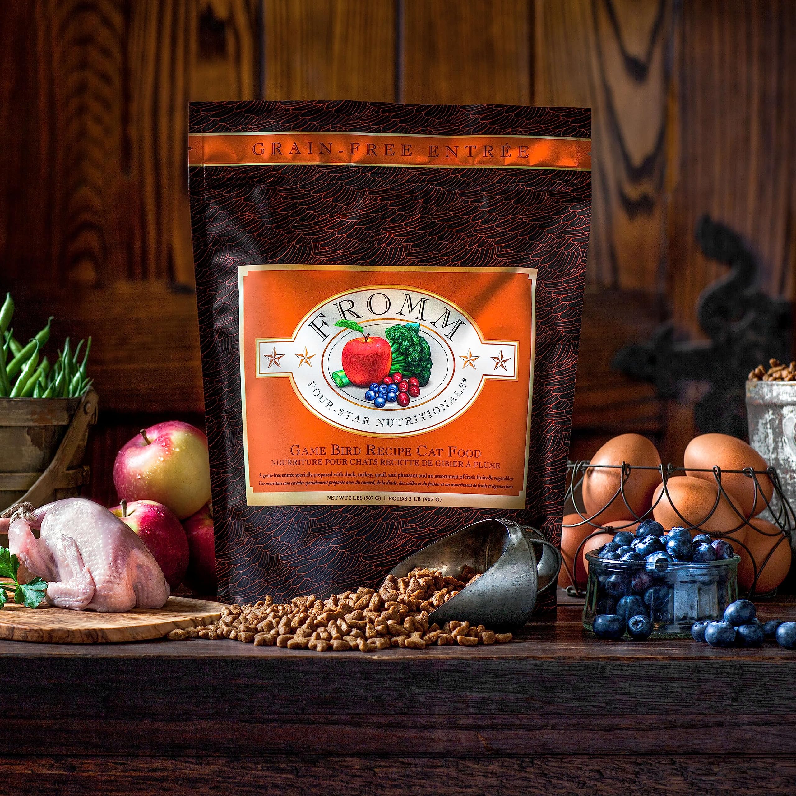 Fromm Four-Star Nutritionals, logo et étiquette authentiques prouvant la tradition familiale.