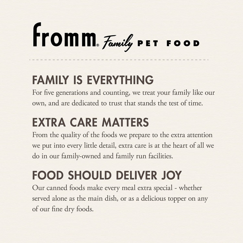 Fromm Pâté Chien Poulet – Ingrédients naturels et qualité assurée.