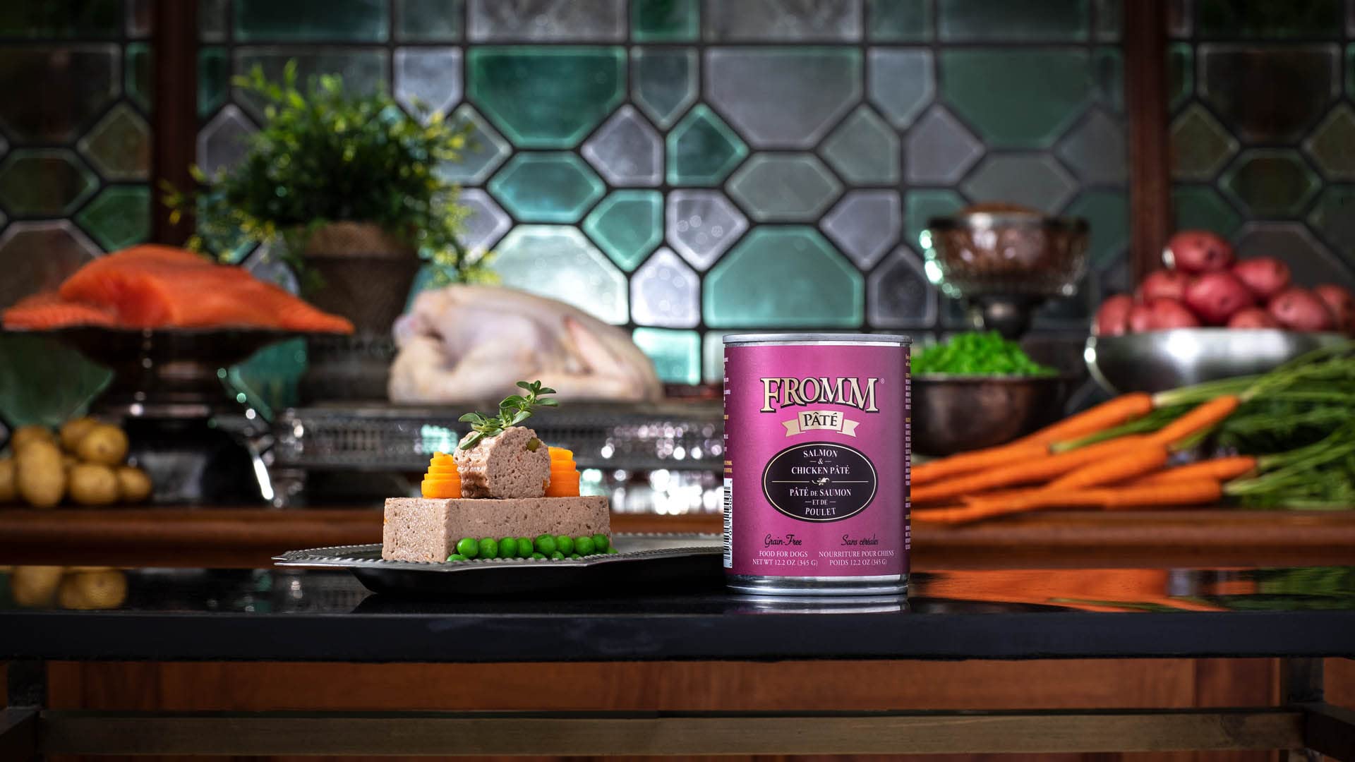 Bouillon doux et onctueux du Fromm Pâté Saumon Poulet.