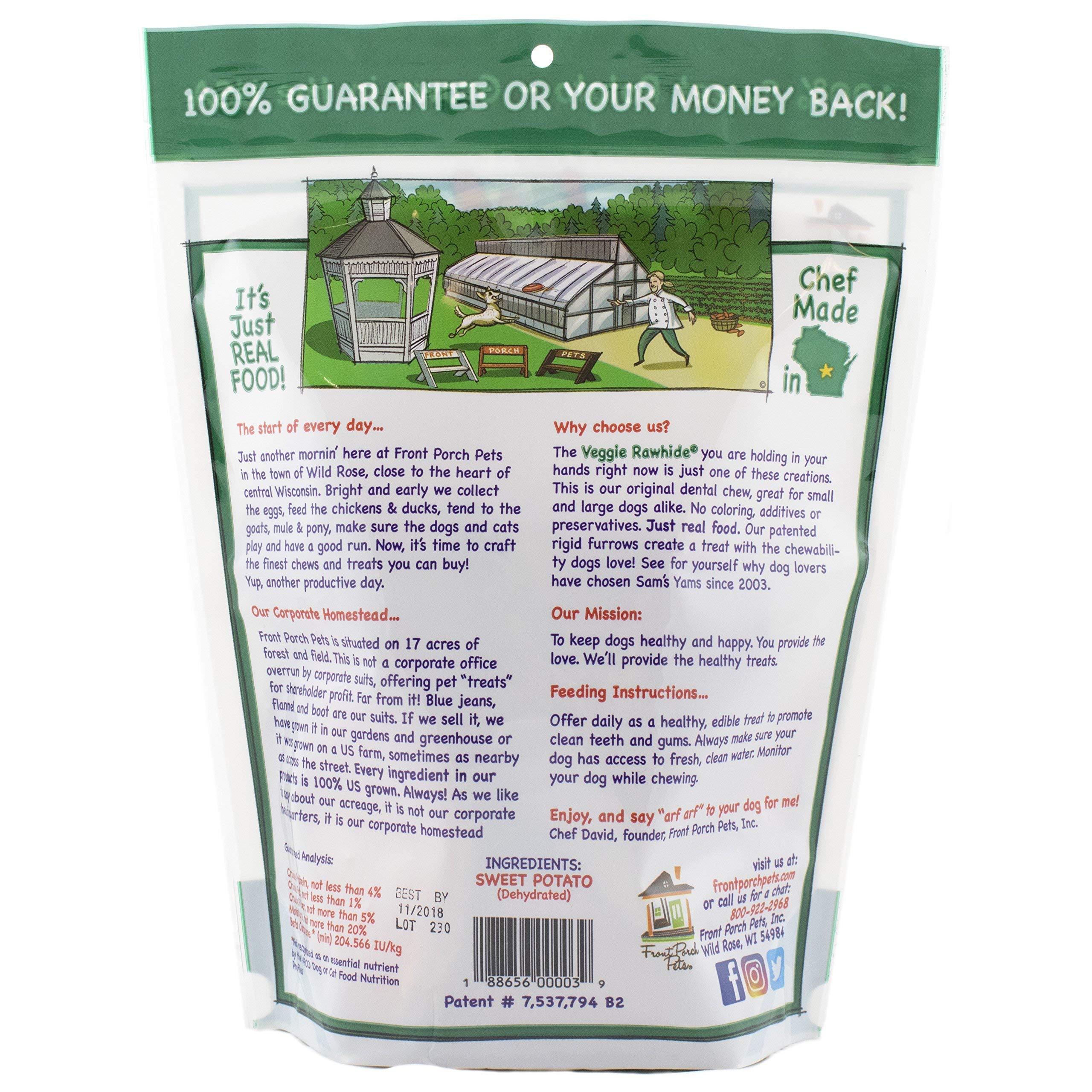 Texture unique et croquante pour Front Porch Pets Chewz patates douces.