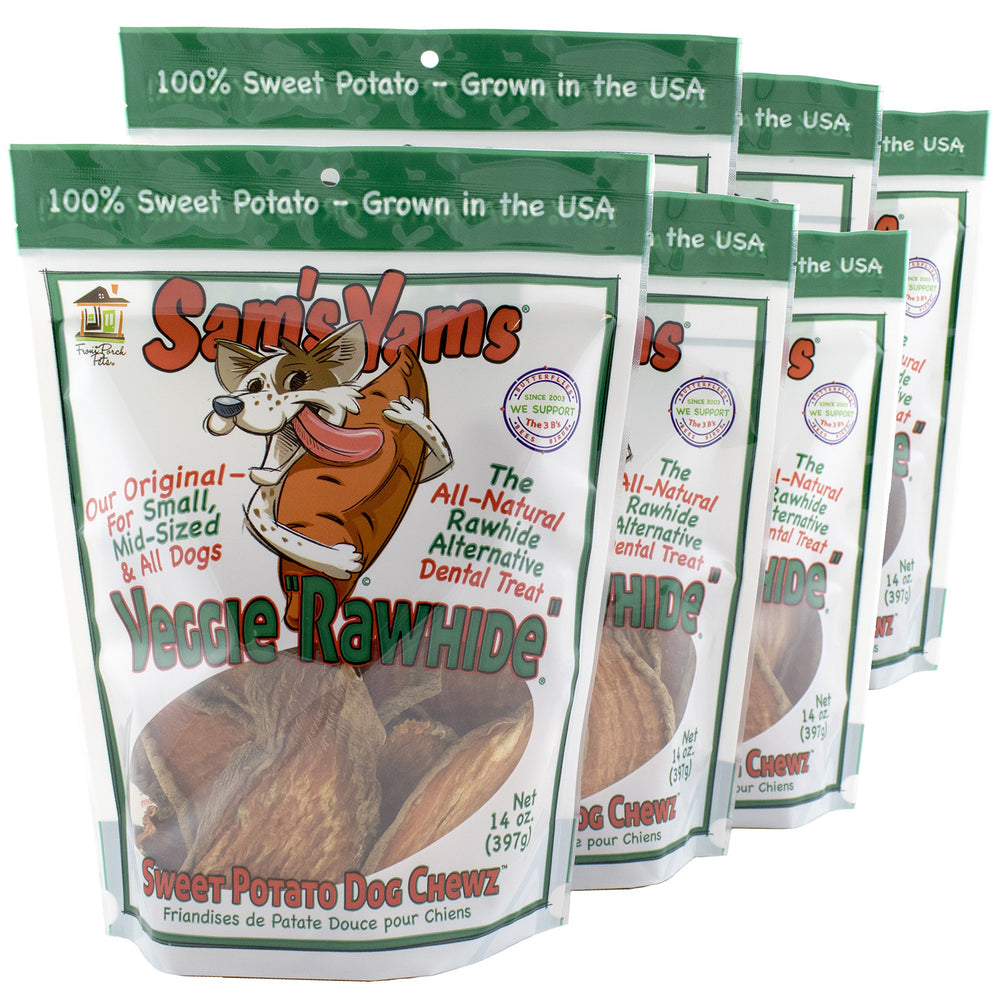 Front Porch Pets Chewz patates douces, pack 6, friandise naturelle et pratique pour chiens.