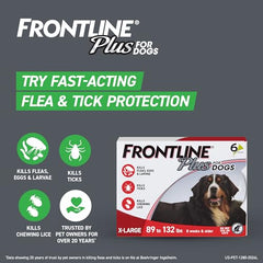 Pipette Frontline Gold prête à l’application sur le dos du chien tres-grand.