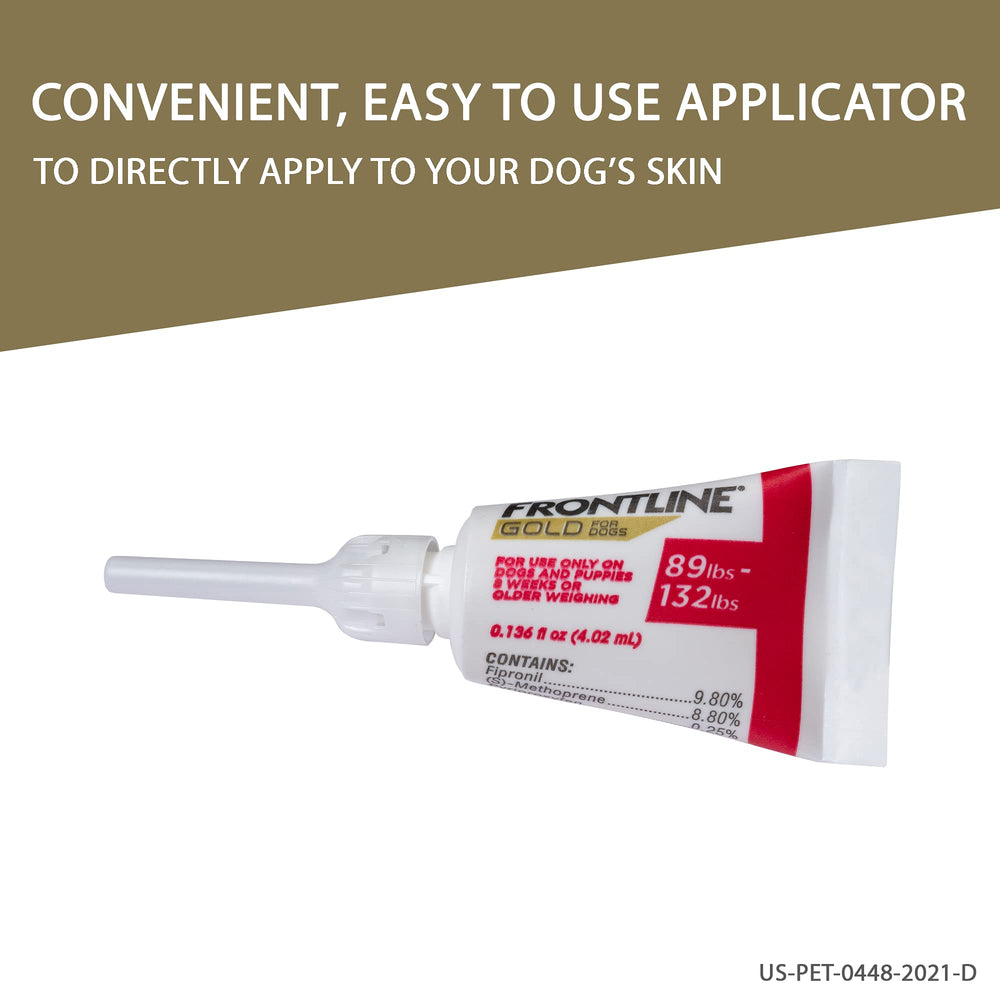 Etiquette produit Frontline Gold avec instructions claires.