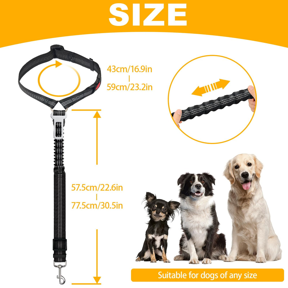 Frskcssd ceinture chien avec tampon elastique absorbe les chocs, trajet confortable