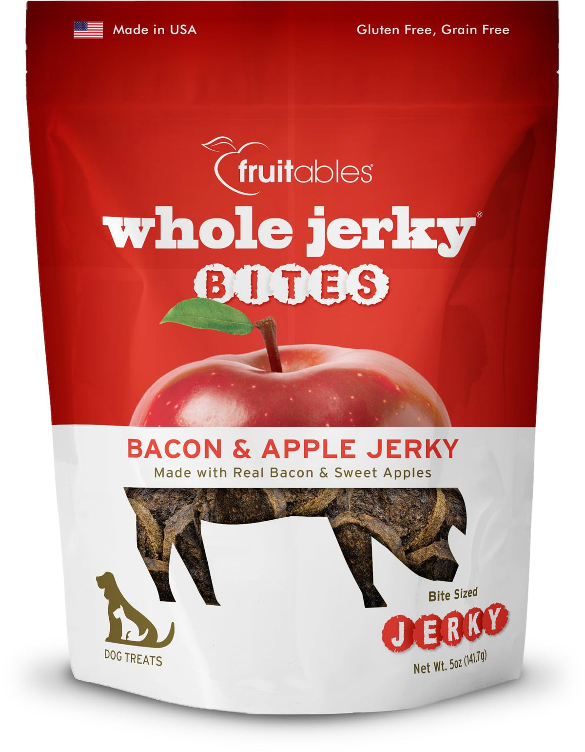 Fruitables bacon-pomme morsure : friandise idéale pour l'entraînement quotidien.