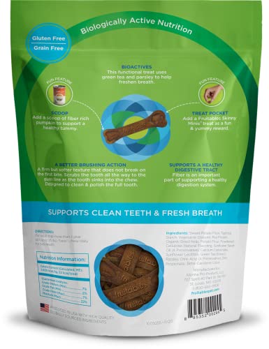 Fruitables BioActive brossage-dents-petit-chien: texture qui aide à nettoyer chaque surface dentaire.