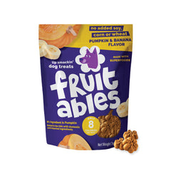 Fruitables biscuits pour chien potiron-banane, croquant et appétissant.