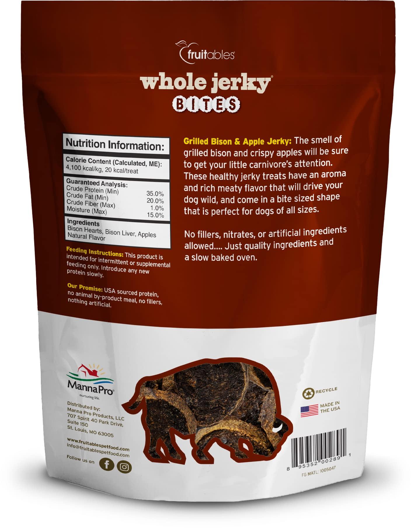 Fruitables bouchées bison-pomme snack quotidien, pratique et délicieux.