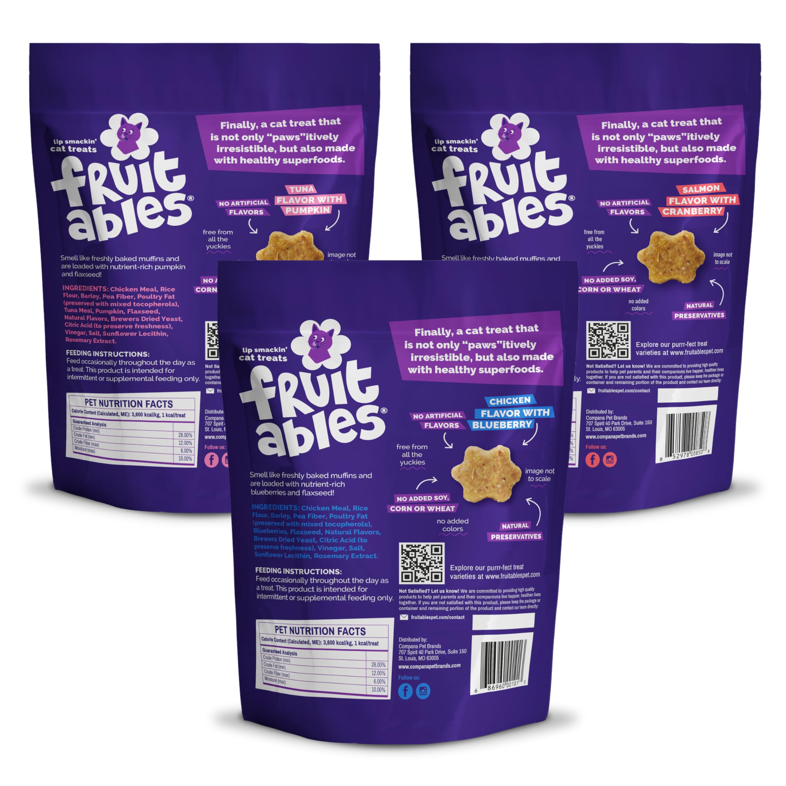 Fruitables Chat croquant thon – emballage clair et goût appétissant.