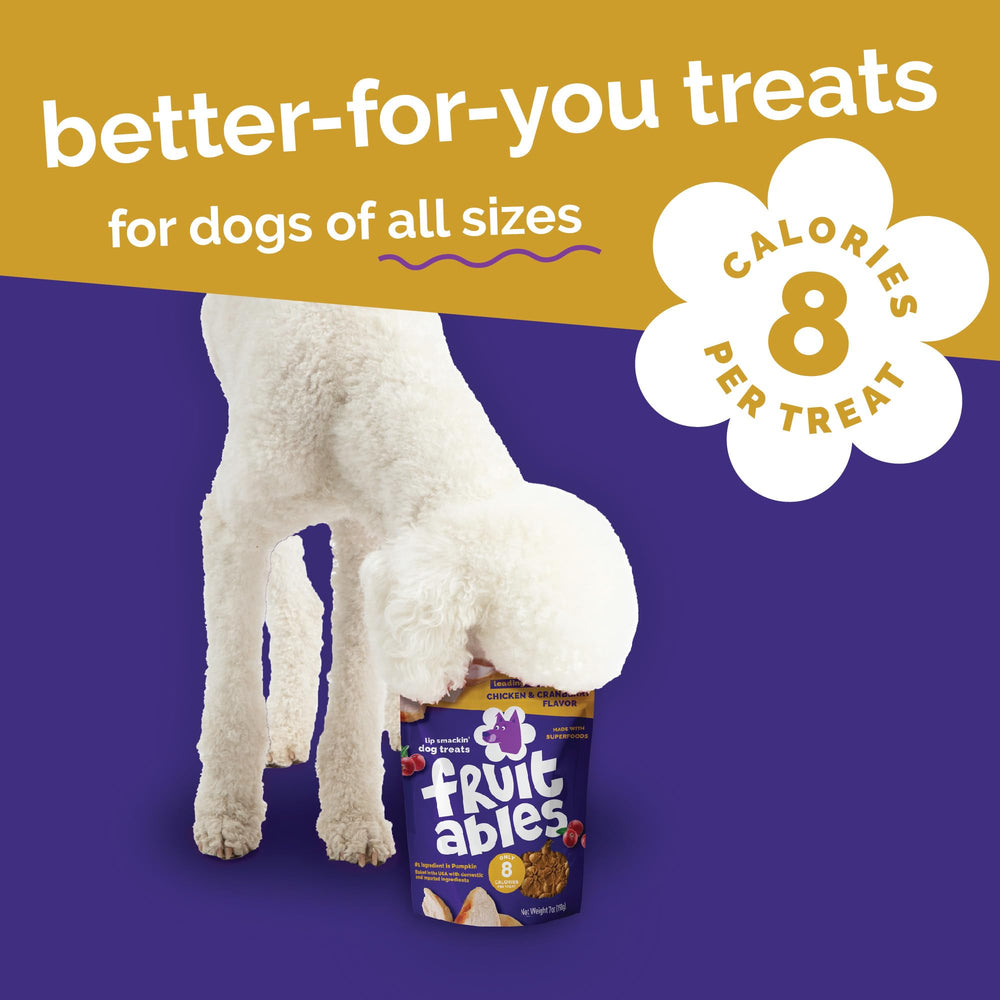 Récompense training chien croquante avec Fruitables, stimule l'attention pendant les séances.
