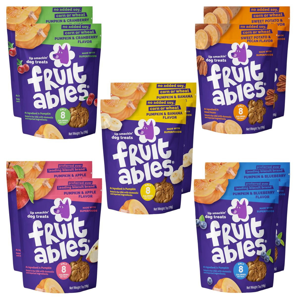 Gros plan sur la texture croustillante des friandises Fruitables Pumpkin pour récompenser.