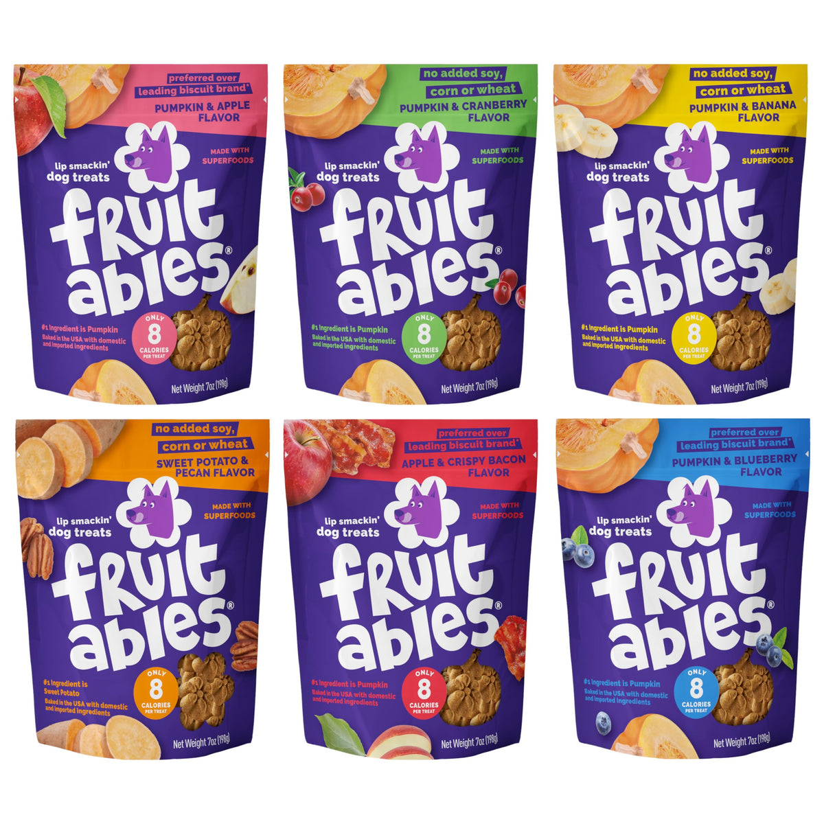 Friandises Fruitables citrouille-pomme croquantes, récompense idéale pour l’entraînement.